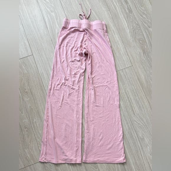 Pink Women’s Lounge Set Lace Square Neck Long Sleeve Top & Wide Leg Pant - Picture 11 of 15